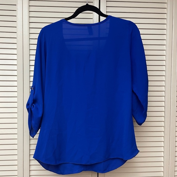 Windsor Royal Blue Button Blouse Size Large - Picture 6 of 6